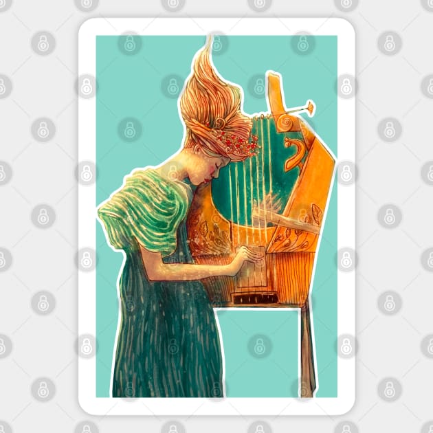 Musician playing music Magnet by Mard_Illus